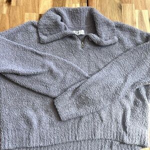 Hollister Sherpa Cropped Quarter Zip